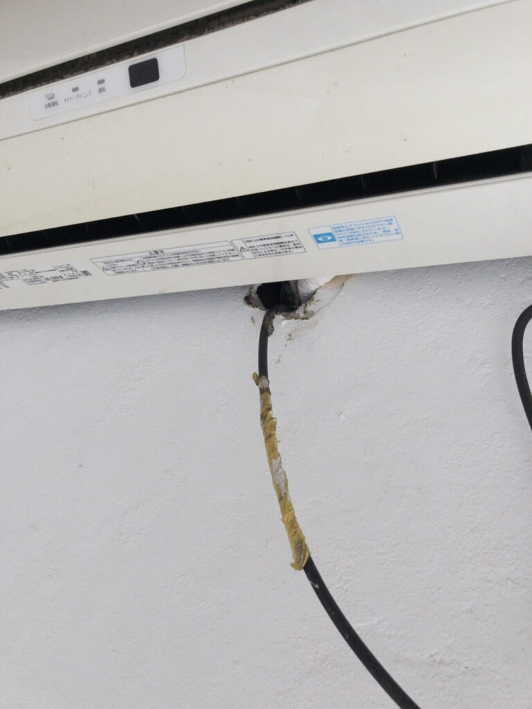 神戸市のネズミ被害事例エアコン隙間